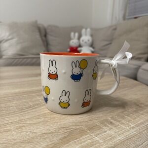 NEW Miffy Bunny Rabbit Multi Image 3D Texture Large 18oz Stoneware Coffee Mug